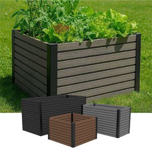 Bac à légumes surélevé en WPC gris au design moderne pour la culture des légumes - Product Image 1