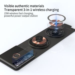 Station de charge sans fil pliable X320, chargeur sans fil magnétique 3 en 1 de 15 W, chargeur sans fil de poche - Product Image 3
