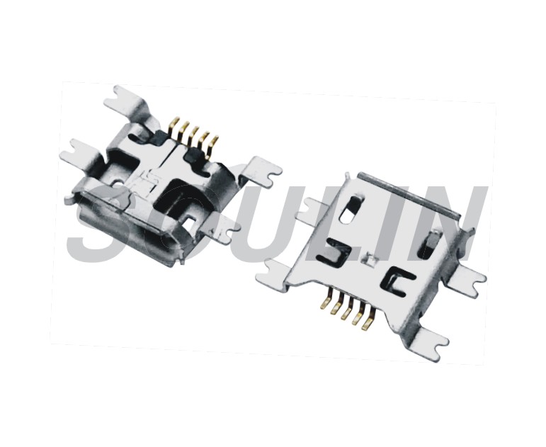 Мини USB Тип B штекер 180 градусов 5-контактный разъем с миниатюрным УКВ-разъемом SMD SMT припой и гнездом для наушников