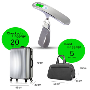 Balance numérique portable en acier inoxydable pour bagages, 50 kg, avec écran LCD, à piles, pour valises et sacs de voyage - Product Image 3