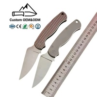 Couteau de camping pliant en acier S30V, pointe en titane, épaisseur de lame 3,5 mm, longueur totale 21,5 cm, DIY OEM Chine EDC