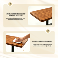 Ensemble table et chaises de restaurant commercial ModHomi, mobilier de café moderne, plateau en bois, base en métal pour établissement de restauration