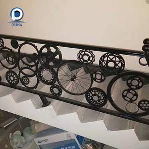 Rampe d'escalier en <span class=keywords><strong>fer</strong></span> <span class=keywords><strong>forgé</strong></span> de style européen Prima, garde-corps de balcon intérieur, garde-corps de <span class=keywords><strong>baie</strong></span> vitrée, clôture de couloir, rampe de maison - Product Image 3