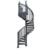 Escaliers en spirale métalliques préfabriqués sur mesure, en acier forgé, soigneusement conçus, escalier courbé