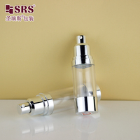 Flacon Airless en Plastique Anti-Oxydation, Emballage Cosmétique Vide pour Lotion Visage, Sérum, Kit de Voyage Cosmétique