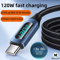 Kabel Pengisian Cepat 120W 6A USB/Type-C Berbahan Nilon Kepang untuk Ponsel