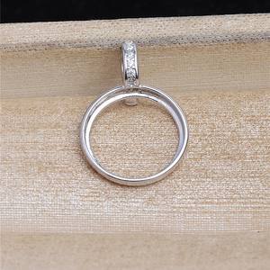 Pendentif en argent S925 en forme de coquille de cheval, 13,5 mm, bord enveloppé, support vide, boucle universelle pour carte, 5526, composants de bijoux DIY - Product Image 1