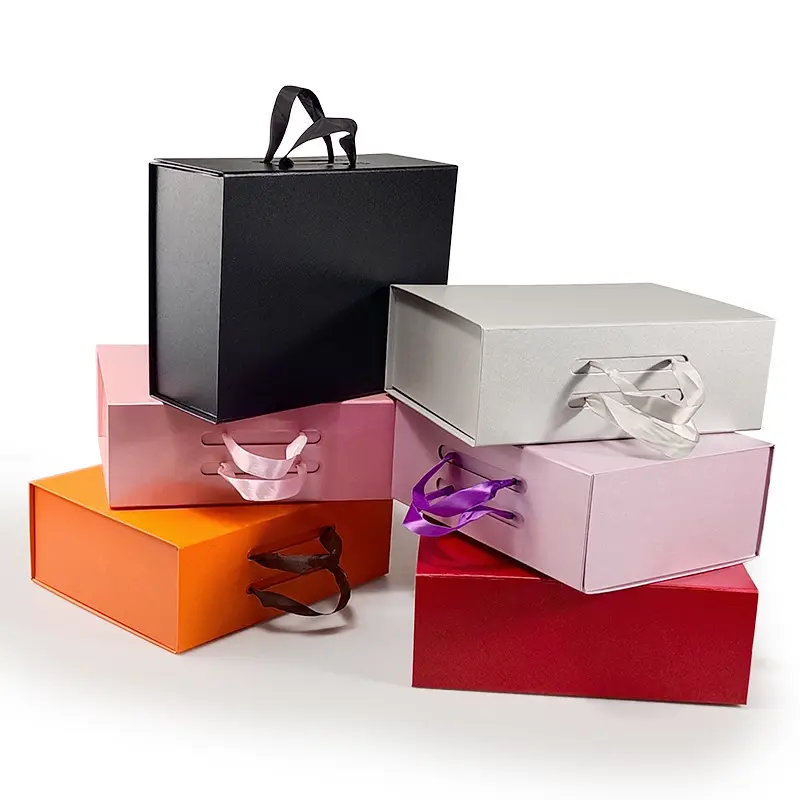 Wholesale Luxury Book Shape Custom Brand Logo Luxury Shirt Box Men Clothing Fold Gift Box Set With Ribbon
