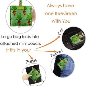 กระเป๋าช้อปปิ้งลายพืช ผลิตจากวัสดุ RPET เป็นมิตรกับสิ่งแวดล้อม กันน้ำ พับเก็บได้ ออกแบบเองได้ สำหรับใช้ในชีวิตประจำวัน ซูเปอร์มาร์เก็ต และกิจกรรมกลางแจ้ง - Product Image 4