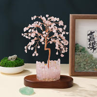 Arbre en cristal d'améthyste naturelle artisanal avec copeaux de cristal et base en résine, pour la guérison et la prospérité