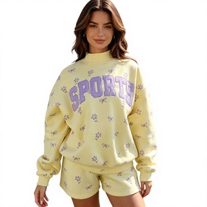 Sweat-shirt basique pour femme, col rond uni, en molleton, décontracté, ample, avec boutons, vêtements de mode d'été - Product Image 1