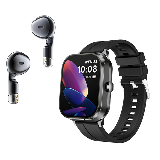 D8Pro Smart Watch 2 in 1 Earphones with Wireless Earbuds BT Music Health Monitoring Fitness Tracker Headset Smartwatch 2025