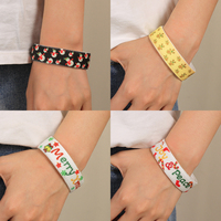 Bracelet en tissu personnalisé, mode de Noël, unisexe, ajustable, design tissé, broderie tendance, bracelets d'amitié