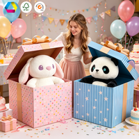 Boîtes cadeaux télescopiques en carton ondulé sur mesure, extra larges, en deux parties, avec poignée latérale, pour jouets en peluche surdimensionnés, cadeaux de fêtes
