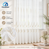 Service fiable : Voilages brodés ivoire à broderie délicate, occultation de la lumière du jour pour la chambre à coucher et la décoration intérieure
