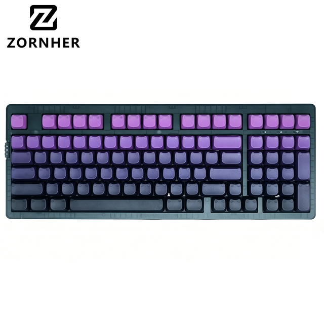 Zornher ZH980 Purple Light Meow Custom Keyboard with Hot Swappable Switch and Creamy Sound Profile for Customised Mechanical