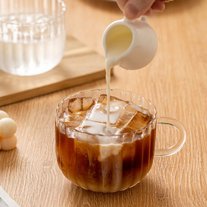 Vaso de Vidrio para Café con Leche de 400 ml con Asa, de Borosilicato Alto Resistente al Calor, para Uso Doméstico, Color Sólido - Product Image 4