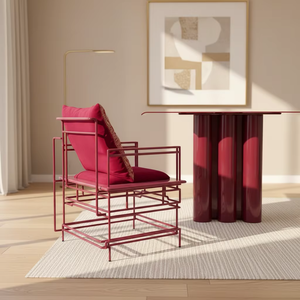 <span class=keywords><strong>Console</strong></span> rétro-moderne laquée bordeaux à colonnes cannelées pour entrée, salon <span class=keywords><strong>de</strong></span> cocktails et décoration <span class=keywords><strong>de</strong></span> hall <span class=keywords><strong>de</strong></span> co-ventilation - Product Image 4