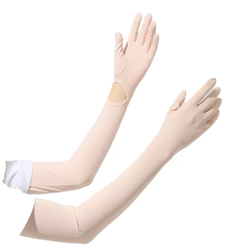 Uv Zonnehandschoenen Dames Lange Sunblock Rijden Fietshandschoenen Antislip Full Finger Arm Zon Beschermend Voor Buitensporten