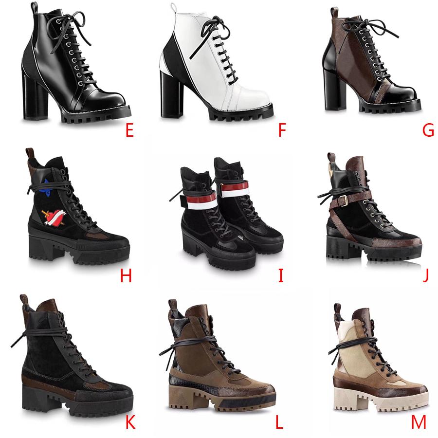 Women Designer Boots Martin Desert Boot Flamingos Love Arrow 100% Real Leather Medal Coarse Non-Slip Winter Shoes Size US5-11