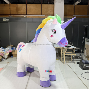 Disfraz de Mascota de unicornio arcoíris inflable para adultos estilo Little Pony para Carnaval, Cosplay y Navidad - Product Image 3