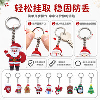Vente en gros d'usine : Porte-clés de Noël style Chibi Anime en PVC moulé par injection, formes Père Noël/Bonhomme de neige/Arbre de Noël, pour DIY et fêtes