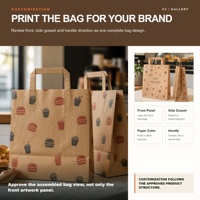 Sac en papier à fond large pour plats à emporter, en papier kraft blanc, pour distributeurs de services de restauration rapide, approvisionnement en gros pour marques de restauration rapide