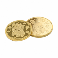 Médaille personnalisée en alliage de zinc plaqué or 3D, motif chat et lapin, pièce de défi Solvira, médailles commémoratives en métal, récompenses souvenir pour cadeau