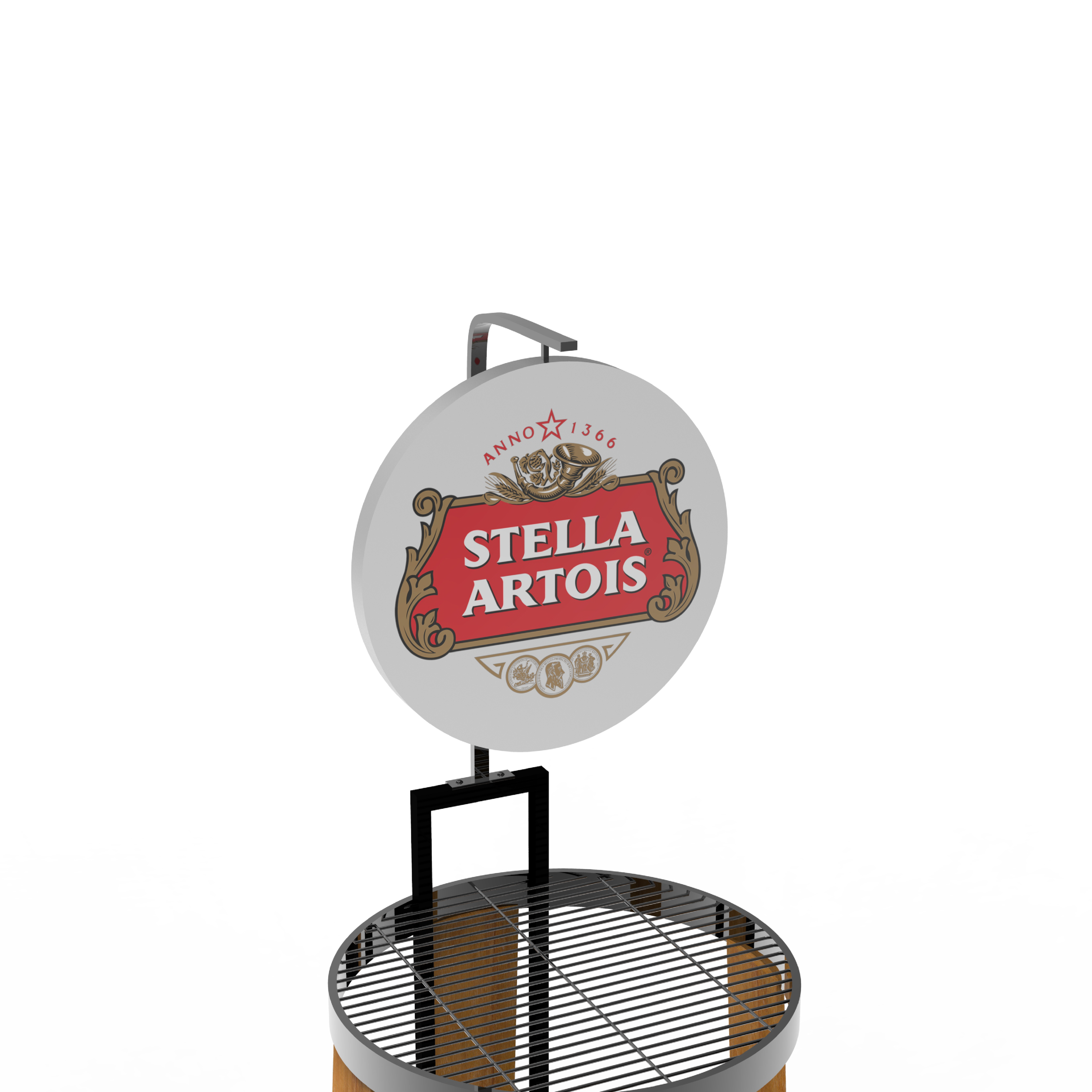 Apache Custom Logo Free Standing Metal Wire Barrel Display Rack Light Duty for Storing Beer Cans or Bottles OEM ODM — view 5