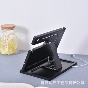Wooden Creative Lazy Phone Stand Black 25.5x19x17cm Multifunctional Desktop Storage <b>Rack</b> For Watches <b>Glasses</b> Keys Jewelry - Product Image 1
