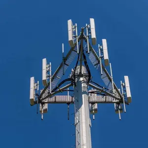 18 25 M 30 40M 50M Antena de Rádio Sinal Galvanizado Aço Único Tubo Pólo Estação Base Comunicação Monopole Tower