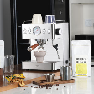 Nuevo producto de alta calidad, máquina de café comercial eléctrica de acero inoxidable, máquina de café de doble bomba para uso comercial - Product Image 5