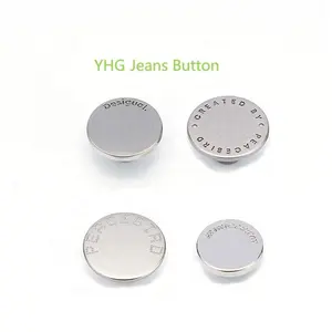 YHG Engraved Custom Buttons Logo Plating Metal Brass Zinc Alloy Jeans Button and Rivets for Denim Clothes