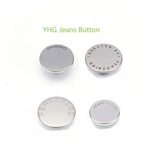 Yhg Khắc Tùy Chỉnh Nút Logo Mạ Kim Loại Brass Kẽm Hợp Kim Nút Quần Jean Và Đinh Tán Cho Quần Áo Denim - Product Image 1