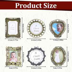 Elegant Desktop <b>Vintage</b> Embossed Photo B2b Wholesale Round Heart Patterned Zinc Alloy <b>Picture</b> <b>Frame</b> - Product Image 2