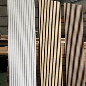 Grooved Wooden Slat Acoustic Wall Flexible Pet Wood Veneer Acoustic Panel Akupanel For Apartments - Product Image 1