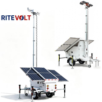 Tour d'éclairage solaire pliable la plus vendue, indice de protection IP67, 90 000 lumens, panneau solaire monocristallin 3x380W, 6,5m/7m/9m