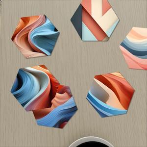 Custom image Set of 6 Hexagon <b>Ceramic</b> <b>Coasters</b> for Hotels and Restaurants - Product Image 3