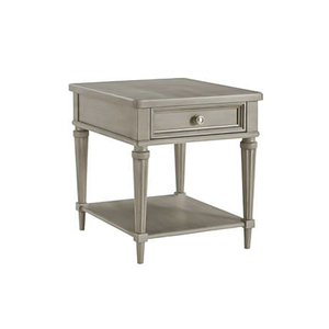 French Vintage Solid Oak <strong>Bedside</strong> <strong>Table</strong> <strong>Antiqued</strong> Grey Nightstand Modern Home Bedroom Furniture for Hotel Living Room 1 Drawer - Product Image 6