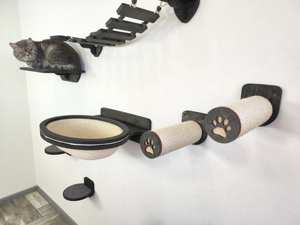 HOSTK - Árbol para Gatos de Bambú Personalizado, Decorativo, de Madera, Mueble de Pared Sostenible para Mascotas, Estantes de Pared para Gatos, Cama - Product Image 5