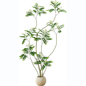 Árbol Artificial de <span class=keywords><strong>Acacia</strong></span> de 180 cm (6 pies) con Flores de Sophora Japonica Blancas y Maceta Blanca para Decoración del Hogar o Bodas - Product Image 1