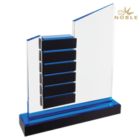 Trophée en acrylique multicouche personnalisé Noble pour la collaboration d'entreprise et les prix de reconnaissance de l'industrie de la construction