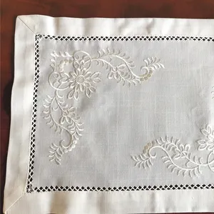 Дизайнерские толстые льняные скатерти с ручной вышивкой для украшения дома