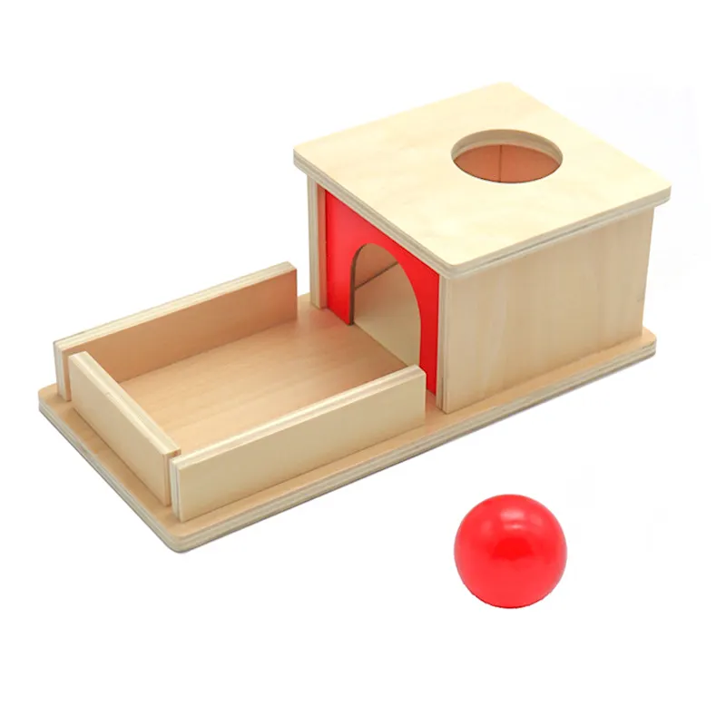 2024幼児モンテッソーリ木製教育玩具オブジェクトパーマネンスボックス子供用トレイセット付き