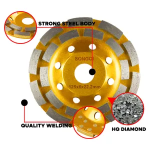 SONGQI 4 "/5"/7 "Sinter diamant Zweireihige Schleif bechers cheibe Zweireihige Schleif scheibe für Beton mauerwerk Granit marmor