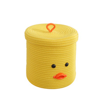 Panier de rangement en coton corde canard décoration de fête pour enfants fournitures de vacances de Pâques dessin animé canard panier d'animaux de Pâques