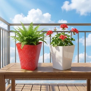 Wholesale Modern Tall <b>Square</b> Plastic Planter <b>Pots</b> Speckled Faux Stone Design Decorative Flower <b>Pots</b> Bulk Sales Factory Direct - Product Image 3