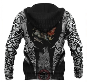 Heat-transfer Sublimation Northern Europe <strong>Viking</strong> Customized Print Man's <strong>Hoodies</strong> and Sweatshirts Wholesale Unisex Pullover <strong>Hoody</strong> - Product Image 3