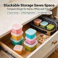 Vente flash - Contenant alimentaire miniature en silicone carré, coloré, anti-fuite, compatible micro-ondes, lave-vaisselle et four, approuvé par la FDA