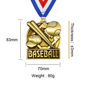 Medallas Deportivas LY al por Mayor, Medallas de Béisbol, Premios para Fiestas, Medallas Deportivas Personalizadas de Metal Dorado y Trofeos - Product Image 3